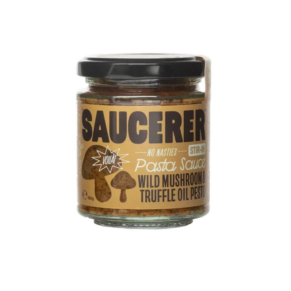 Wild Mushroom & Truffle Oil Pesto Pasta Sauce - Saucerer